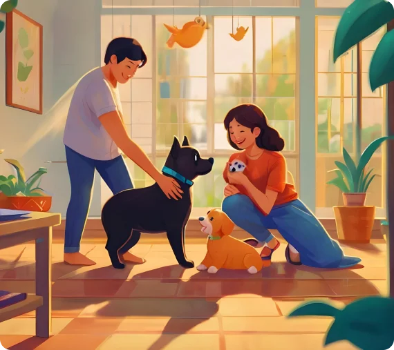 Dog training session