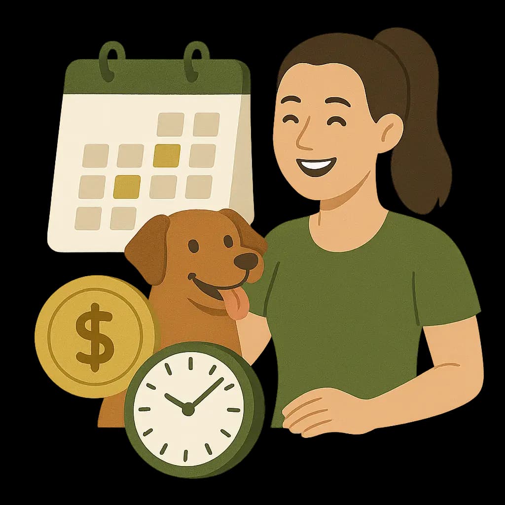 One-on-one dog training session showing personalised attention